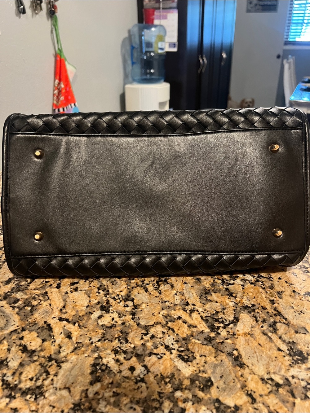 Urban Expressions Black Woven Satchel Tote - Picture 3 of 7